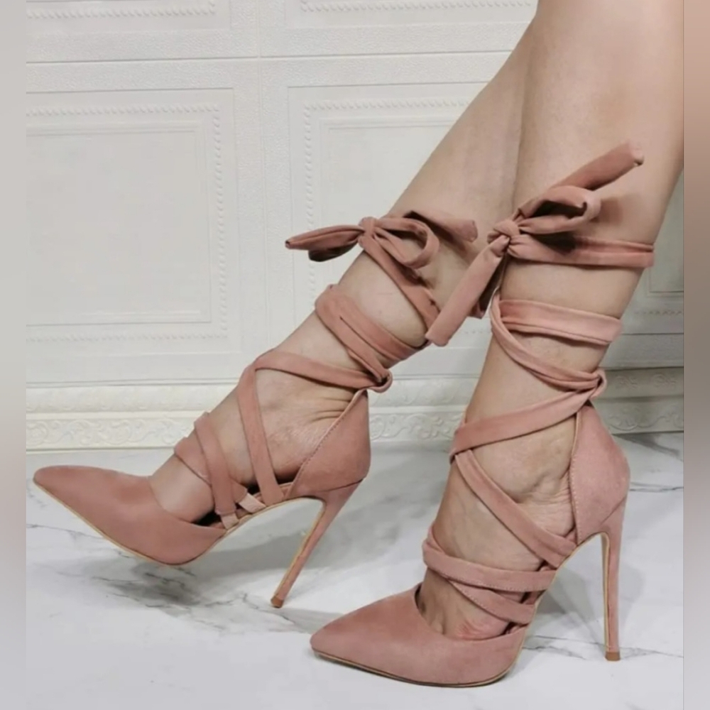 Anne Michelle Lace Up Stilettos NWT